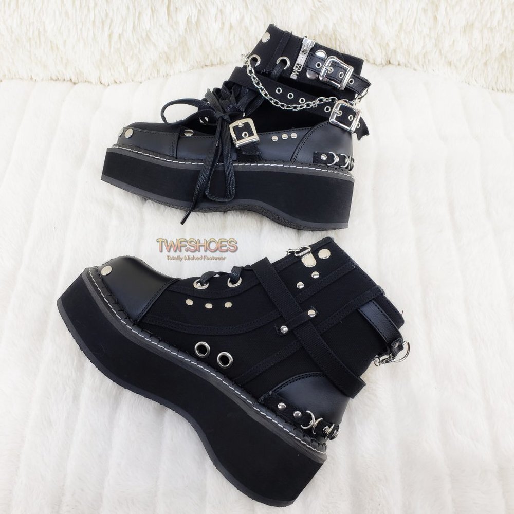 Emily Cut Out Platform Sandal Boots Goth Punk Ankle Boots - Picture 5 of 15